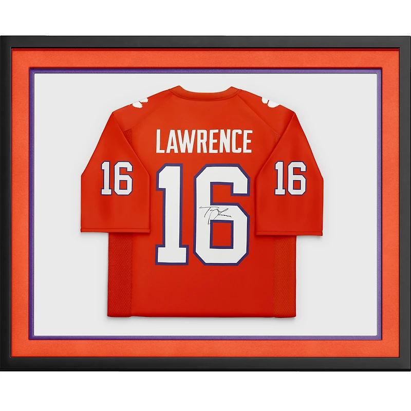 Trevor Lawrence Clemson Tigers Autographed Framed Orange Nike Game Jersey