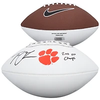 Ballon de football américain Nike à panneau blanc autographié par Trevor Lawrence des Clemson Tigers avec l'inscription « Champions CFP 2018 »