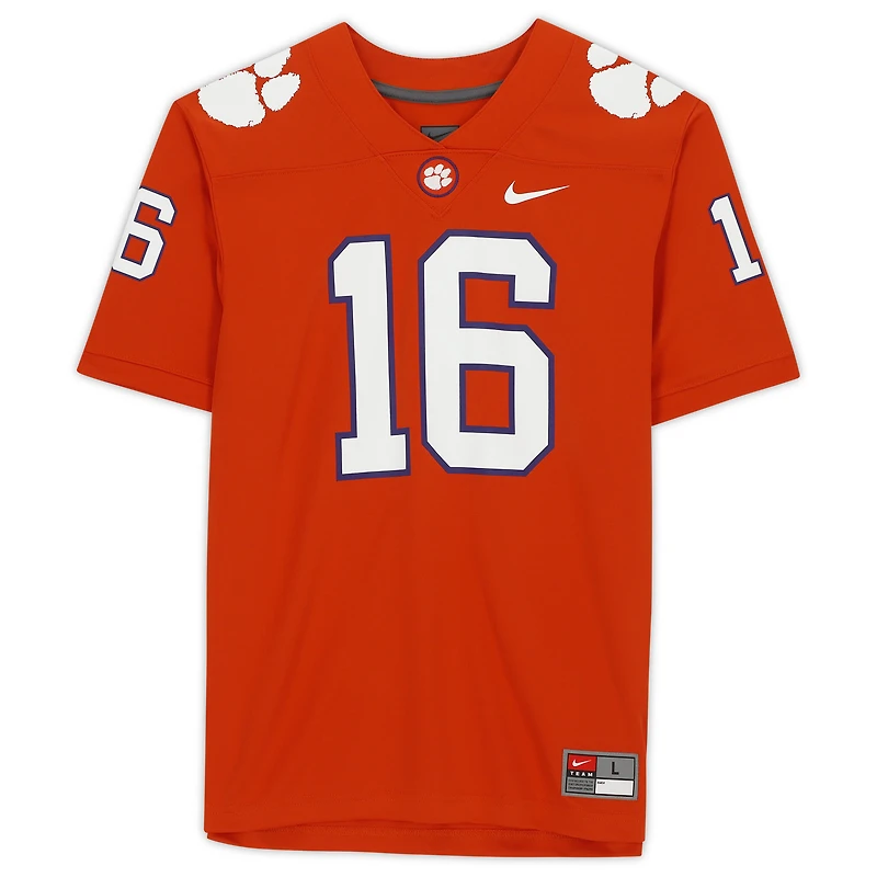 Maillot de jeu Nike orange autographié par Trevor Lawrence des Clemson Tigers - Signature au dos