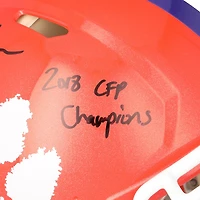 Casque Riddell Speed ​​Authentic autographié par Trevor Lawrence des Clemson Tigers avec inscription « Champions CFP 2018 »