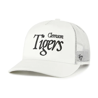 Unisex '47  Cream Clemson Tigers Foundation Script Adjustable Trucker Hat