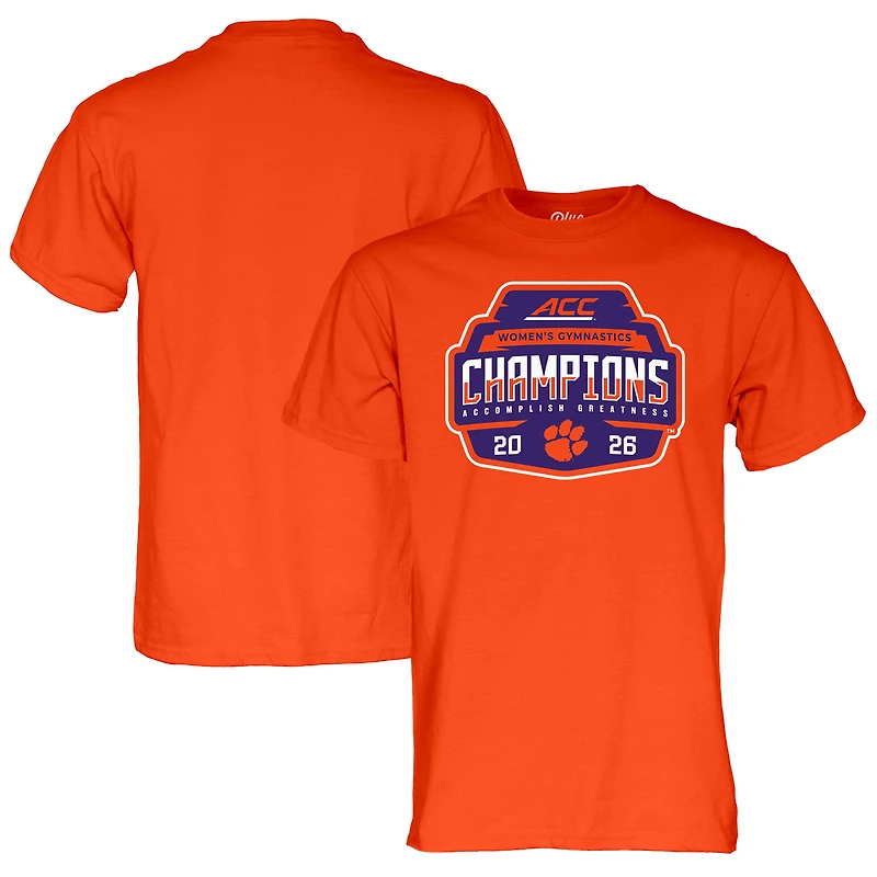 Unisex Blue 84  Orange Clemson Tigers 2026 ACC Women's Gymnastics Champions Locker Room T-Shirt