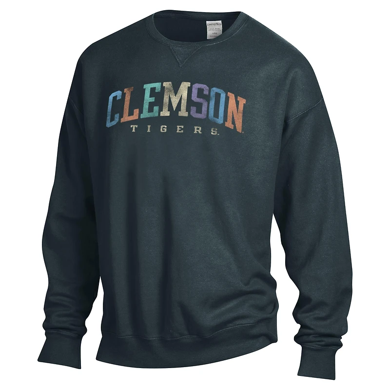Sweat-shirt surdimensionné unisexe ComfortWash gris Clemson Tigers