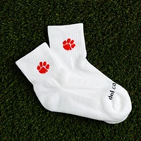 Chaussettes unisexes Del Campo blanches Clemson Tigers mi-longues