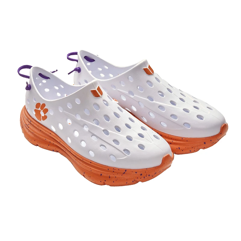 Chaussures unisexes Kane Footwear blanches Clemson Tigers Speckle Recovery