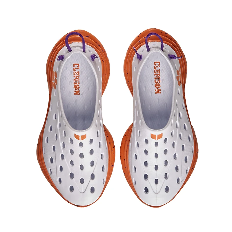Unisex Kane Footwear White Clemson Tigers Speckle Recovery Shoes
