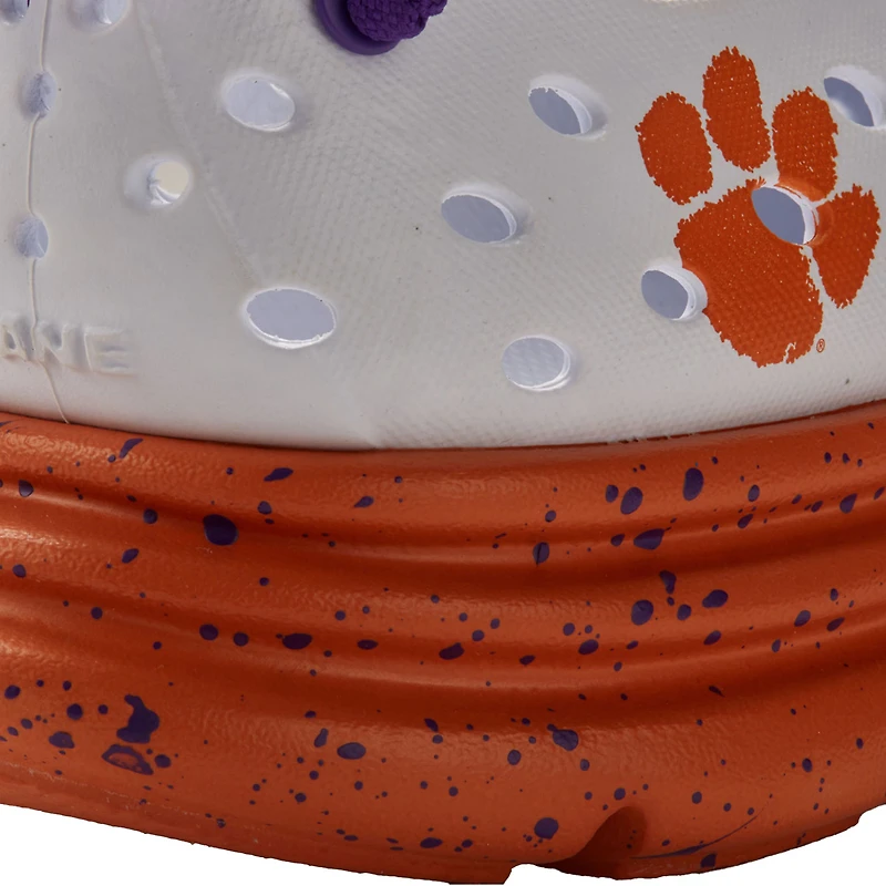 Chaussures unisexes Kane Footwear blanches Clemson Tigers Speckle Recovery