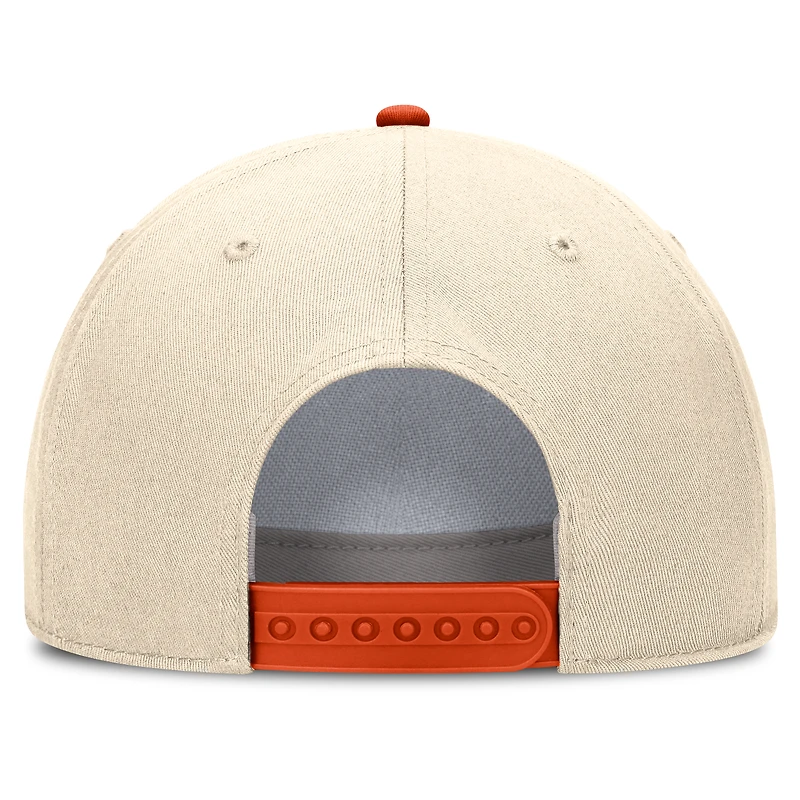 Unisex Nike Natural Clemson Tigers 2026 Primetime Natural 5-Panel Rope 2-Tone Rise Hat