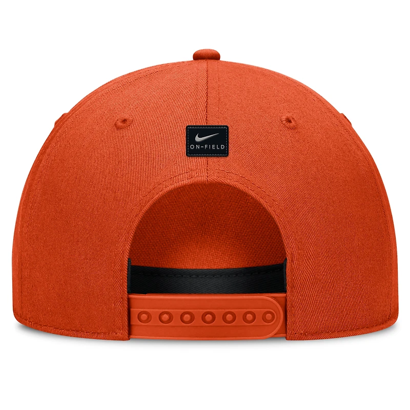 Casquette réglable unisexe Nike Orange Clemson Tigers 2024 Sideline Rise