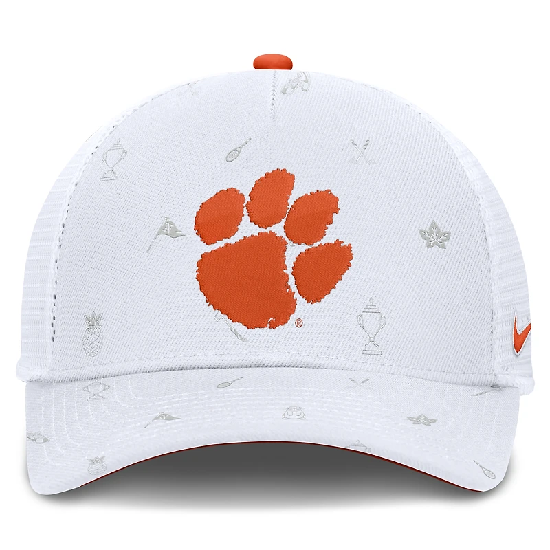 Unisex Nike White Clemson Tigers Country Club Golfin' Rise Trucker Adjustable Hat