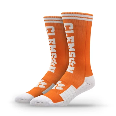 Chaussettes unisexes Strideline Clemson Tigers Premium Knit avec logo principal