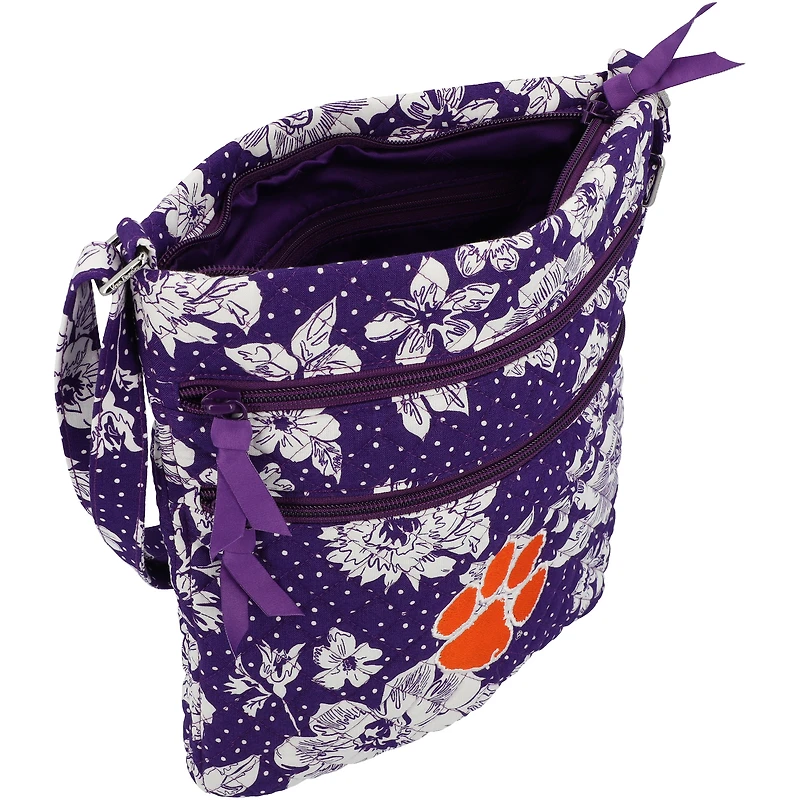 Vera Bradley Clemson Tigers Rain Garden Triple-Zip Hipster Crossbody Bag