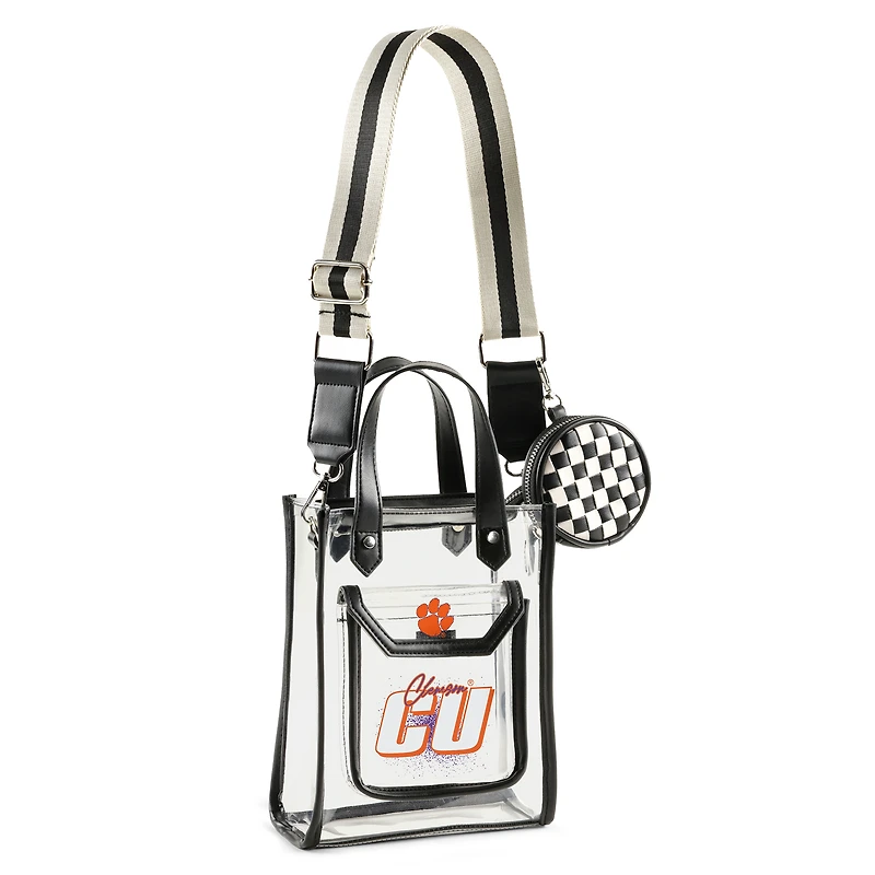 WEAR by Erin Andrews Clemson Tigers Clear Stadium Crossbody Purse with Coin Pouch