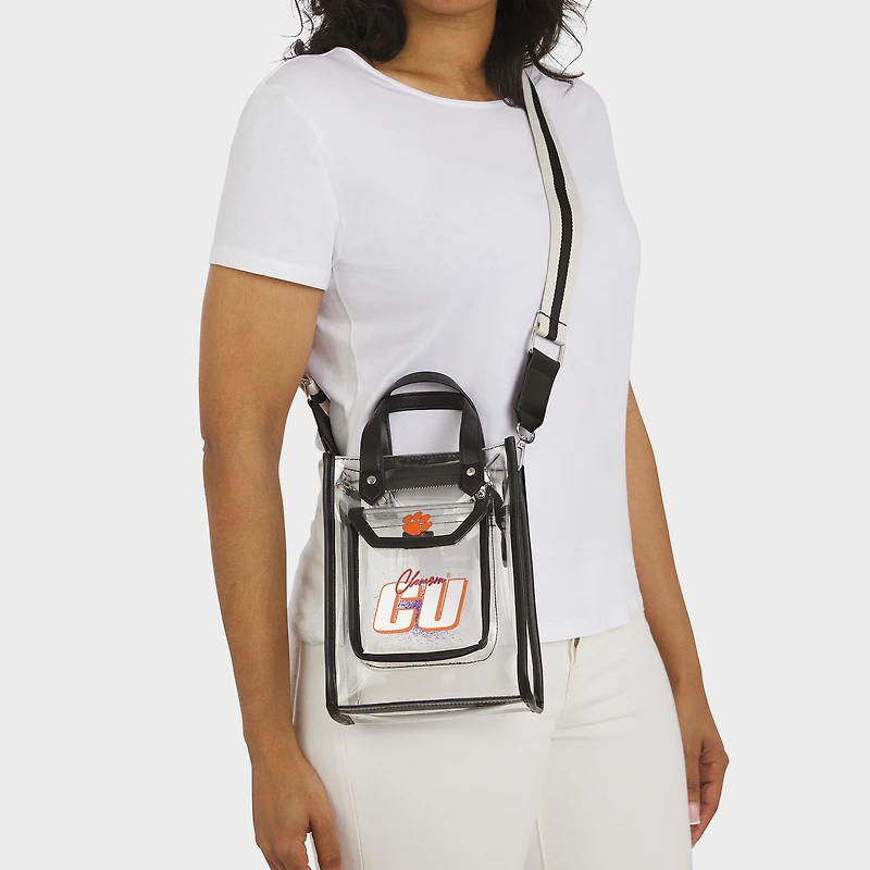WEAR by Erin Andrews Clemson Tigers Clear Stadium Crossbody Purse with Coin Pouch