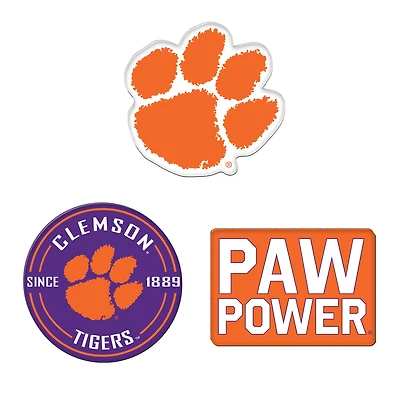 Lot de 3 aimants de réfrigérateur haut de gamme WinCraft Clemson Tigers