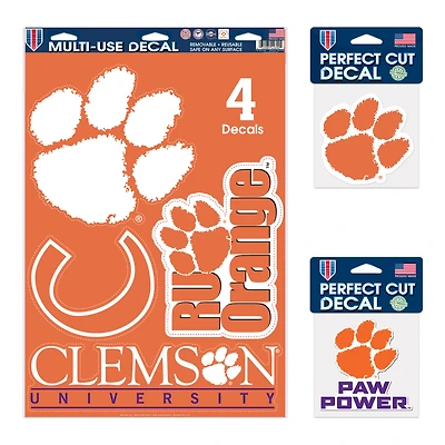 Pack varié d'autocollants WinCraft Clemson Tigers