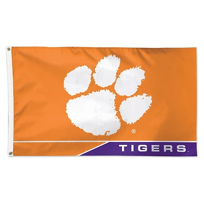 WinCraft Clemson Tigers Deluxe Drapeau unilatéral 3 pi x 5 pi