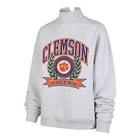 Women's '47  Gray Clemson Tigers Laurel Arch Mock Neck Sweatshirt