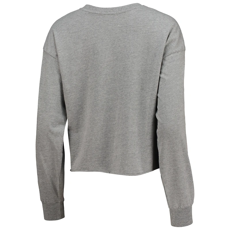 T-shirt court à manches longues Clemson Tigers Ultra Max Parkway '47 gris chiné pour femme