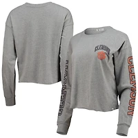 T-shirt court à manches longues Clemson Tigers Ultra Max Parkway '47 gris chiné pour femme