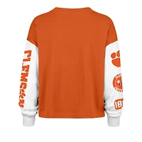 T-shirt à manches longues orange '47 Clemson Tigers Sydney pour femme