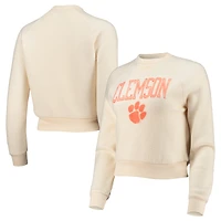 Femme Alternative Apparel Crème Clemson Tigers Eco-Teddy Baby Champ Tri-Blend Sweatshirt