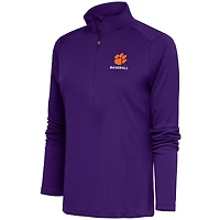 Pull-over demi-zippé violet Antigua pour femme, hommage aux Clemson Tigers