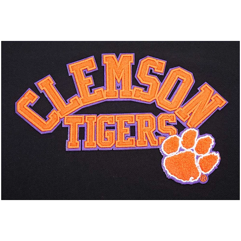Women's Black Clemson Tigers Classic 3-Hit Pullover Sweatshirt