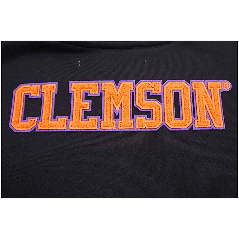 Women's Black Clemson Tigers Classic 3-Hit Pullover Sweatshirt