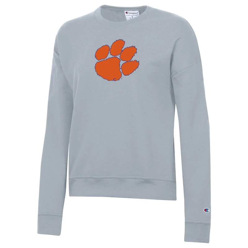 Sweat-shirt Powerblend gris Champion pour femme des Clemson Tigers
