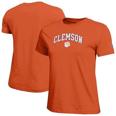 T-shirt orange avec logo arqué des Clemson Tigers, championne féminine