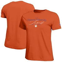 T-shirt de style vie orange champion pour femmes des Clemson Tigers