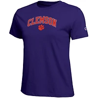 T-shirt violet avec logo arqué des Clemson Tigers, championne féminine