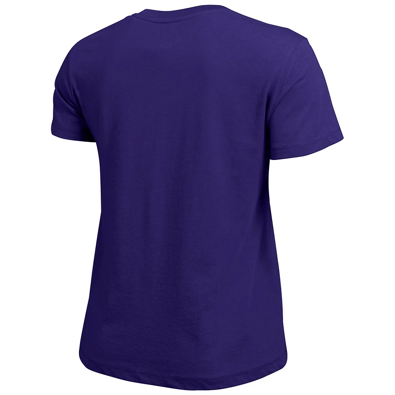 Women's Champion  Purple Clemson Tigers Arched Over Logo T-Shirt