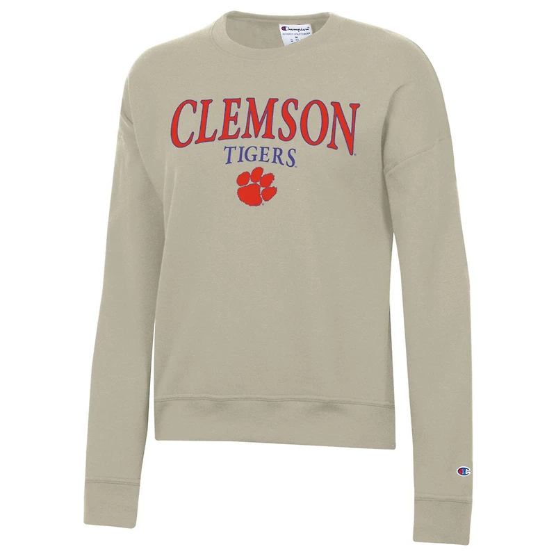 Sweat-shirt Champion Tan Clemson Tigers Powerblend pour femme