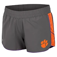 Short de running Colosseum gris pour femmes, modèle Pull The Switch des Clemson Tigers