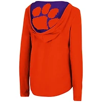 Colosseum Orange Clemson Tigers Catalina Hoodie T-shirt à manches longues pour femmes