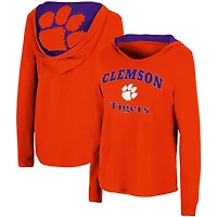 T-shirt à manches longues capuche Catalina orange Colosseum Clemson Tigers pour femmes