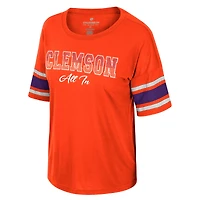 T-shirt en strass pour femmes Colosseum Orange Clemson Tigers I'm Gliding Here