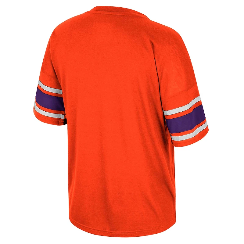 T-shirt en strass pour femmes Colosseum Orange Clemson Tigers I'm Gliding Here