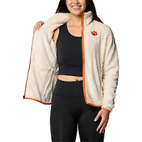 Veste zippée en sherpa Fireside II pour femme Columbia Cream Clemson Tigers