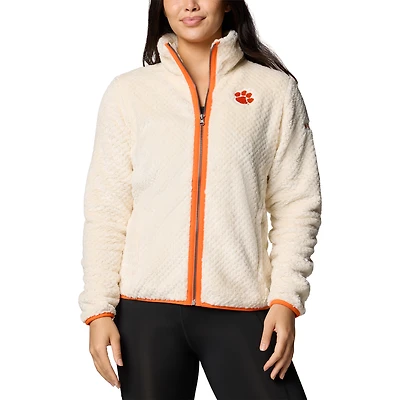 Veste zippée en sherpa Fireside II pour femme Columbia Cream Clemson Tigers