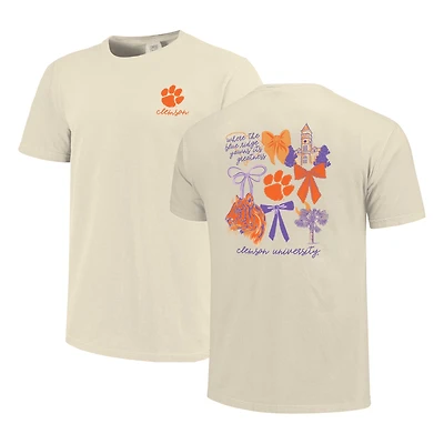Women's Comfort Colors Natural Clemson Tigers Coquette T-Shirt