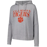 Sweat à capuche court et doux manches longues pour femme Concepts Sport Heather Grey Clemson Tigers Juniper