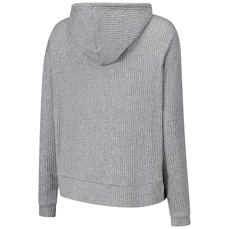 Sweat à capuche court et doux manches longues pour femme Concepts Sport Heather Grey Clemson Tigers Juniper