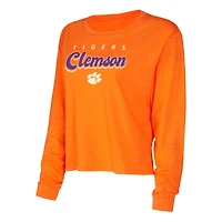 Ensemble haut à manches longues et short Concepts Sport Orange Clemson Tigers pour femme