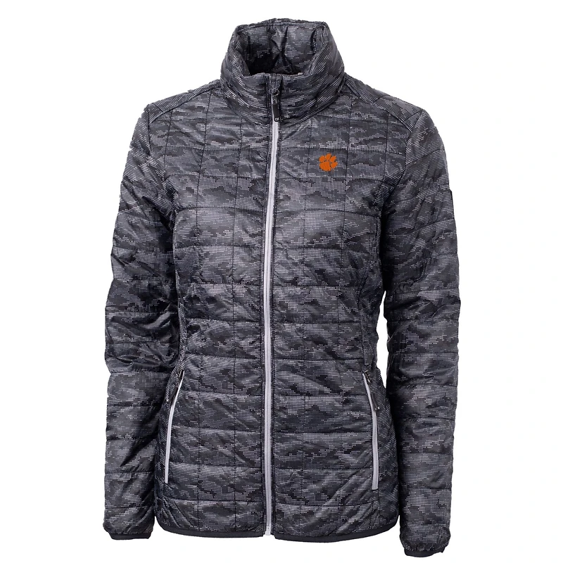 Doudoune zippée intégrale noire pour femme Cutter & Buck des Clemson Tigers