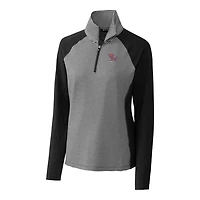 Pull-over extensible à demi-zip et rayures ton sur pour femme, Cutter & Buck, noir, Clemson Tigers Forge