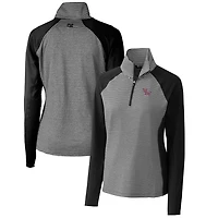 Pull-over extensible à demi-zip et rayures ton sur pour femme, Cutter & Buck, noir, Clemson Tigers Forge