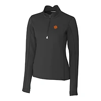 Veste demi-zippée noire pour femme Cutter & Buck des Clemson Tigers Traverse